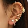 5pcs/set Trendy Elegant Design Ear Cuff Classic Elegant Style Gifts Women's No Piercing Clip Silver Earrings Circle Leaf Shaped