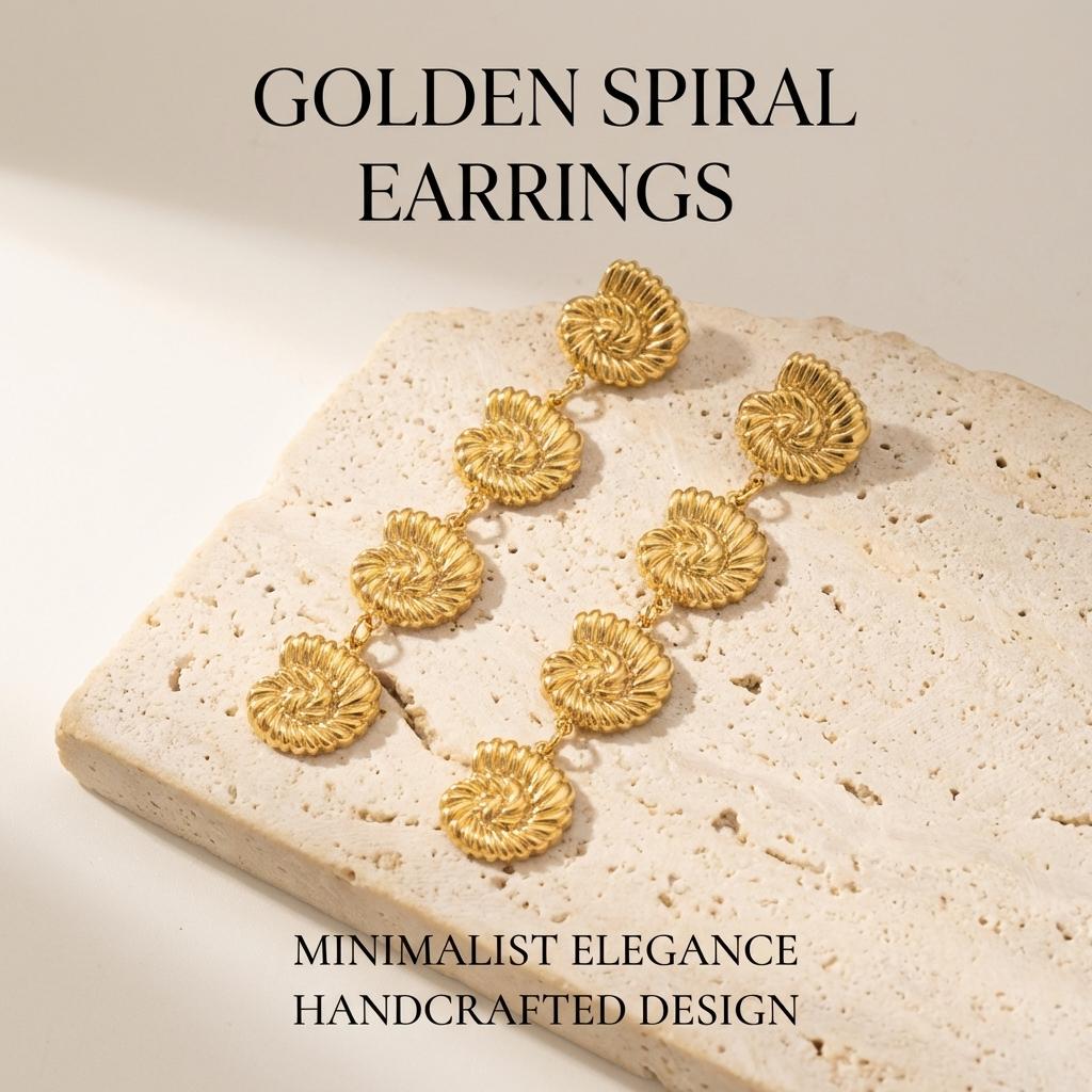 Ocean Style Gold Color Conch Drop Earrings for Women Classic Geometry Long Hanging Earrings Holiday Beach Summer Jewelry