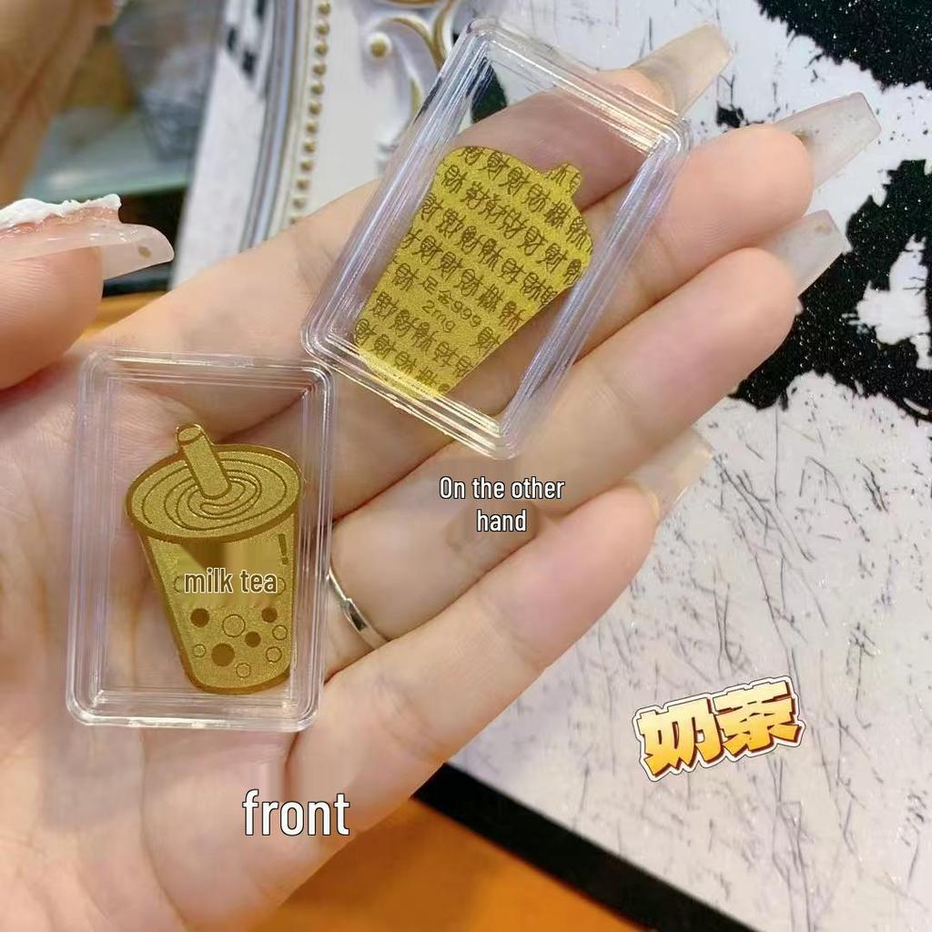 Gold Mobile Sticker 999: 2mg Gold Charm for Prosperity and Success