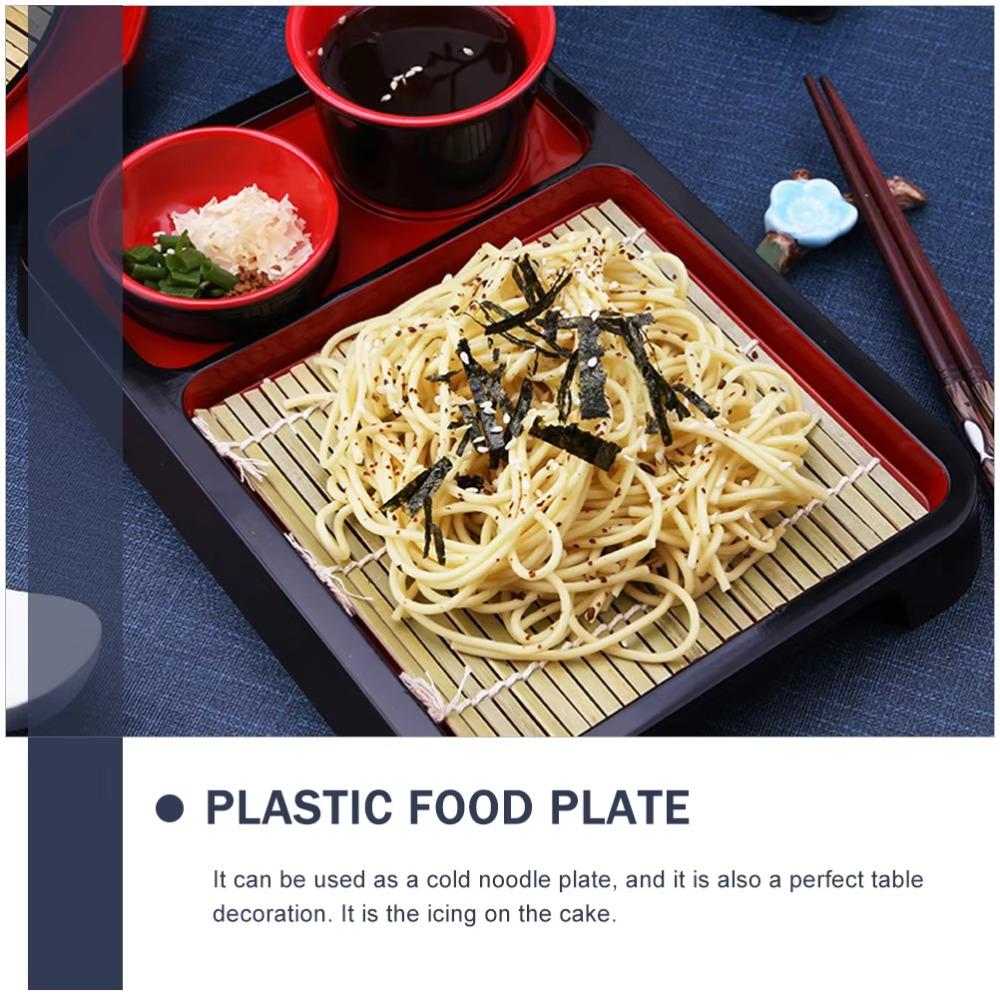 With Bamboo Mat Soba Noodles Plate Multipurpose Sushi Food Tray  For Serving and Decoration