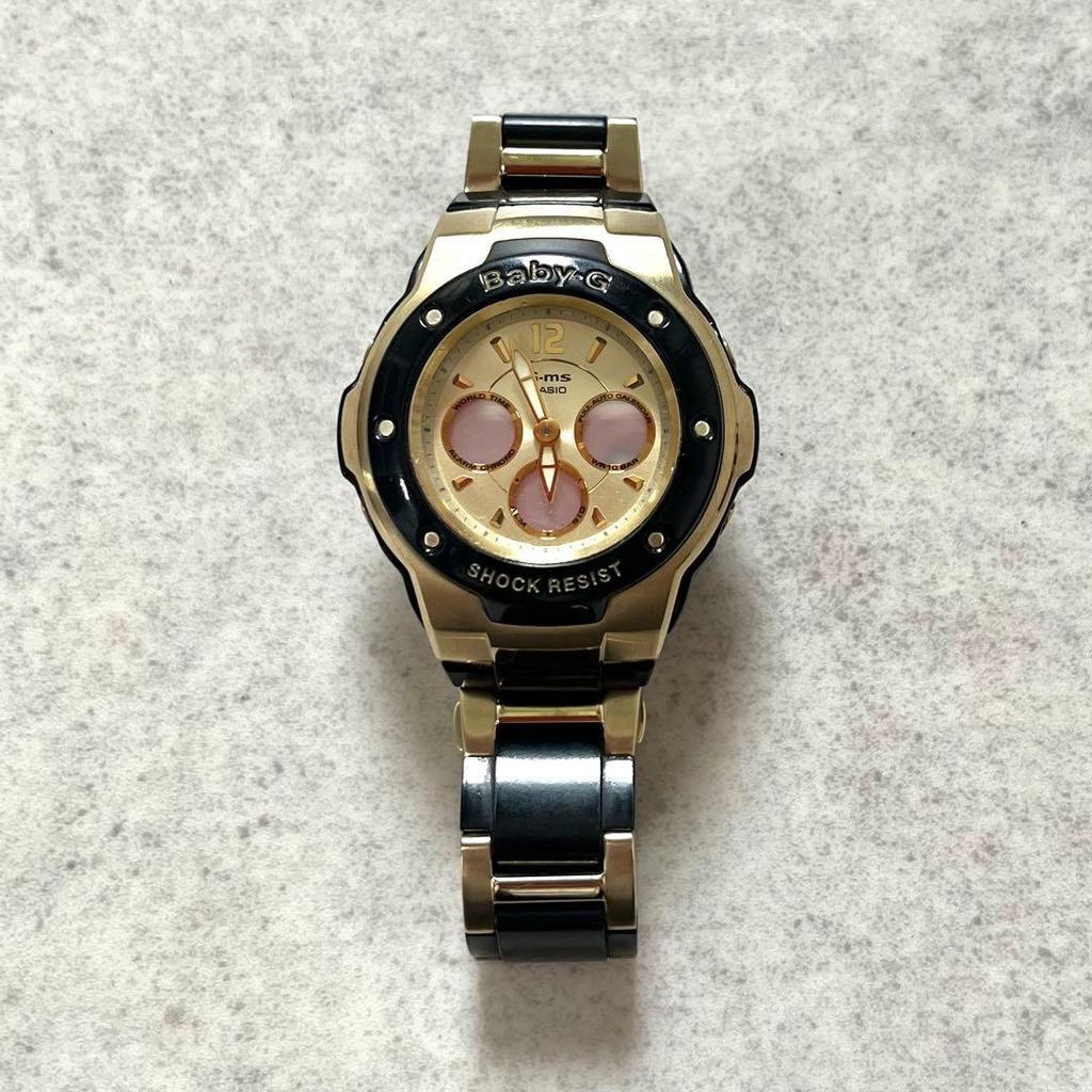 Used Limited CASIO Baby-G Anna Tsuchiya MSG-300AN with Box & Can Black x Gold