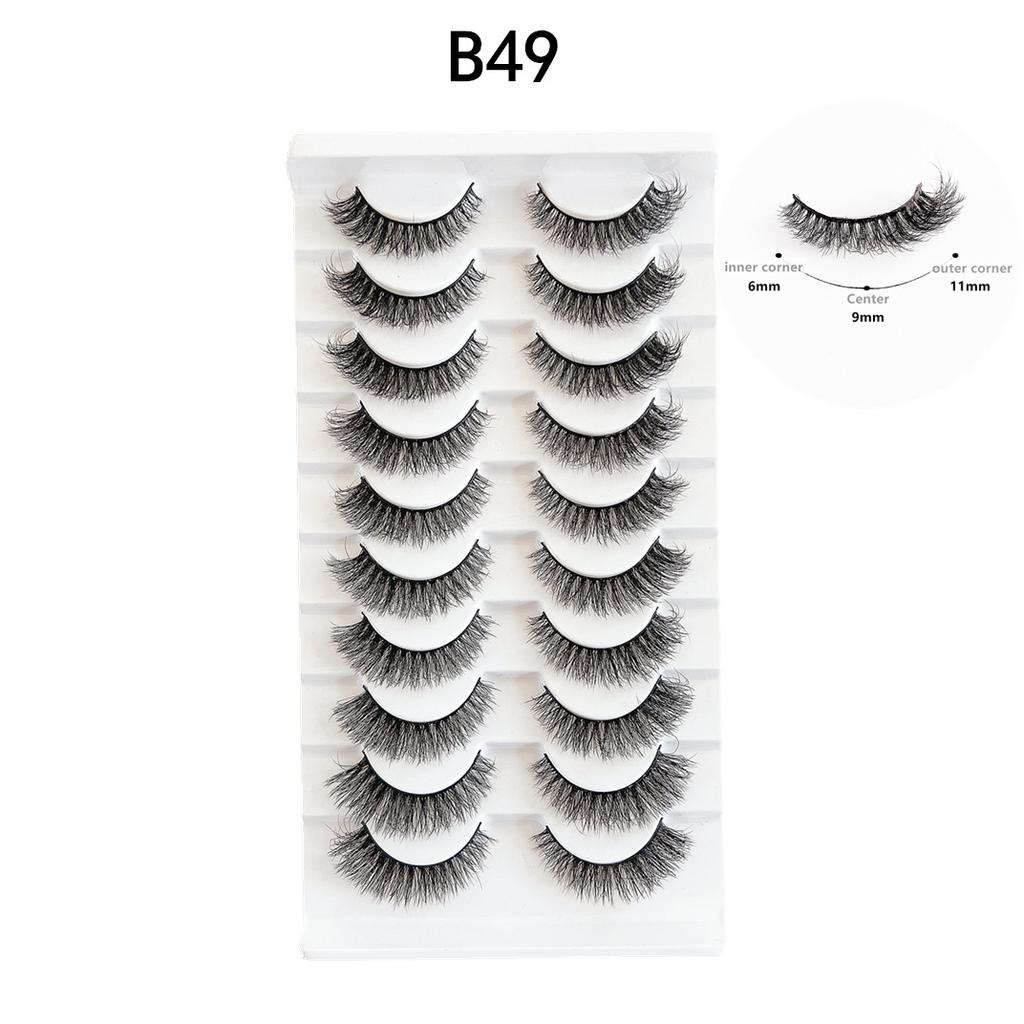 Messy Fried Hair Artificial Imitation Mink Eyelashes False Eyelashes Faux Mink Eyelashes Ten Pairs