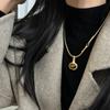 New Style Titanium Steel Tiger Eye Stone Necklace Women's Fashion Jewelry Accessory Coffee Color Chain Beads Jewelry Accessories