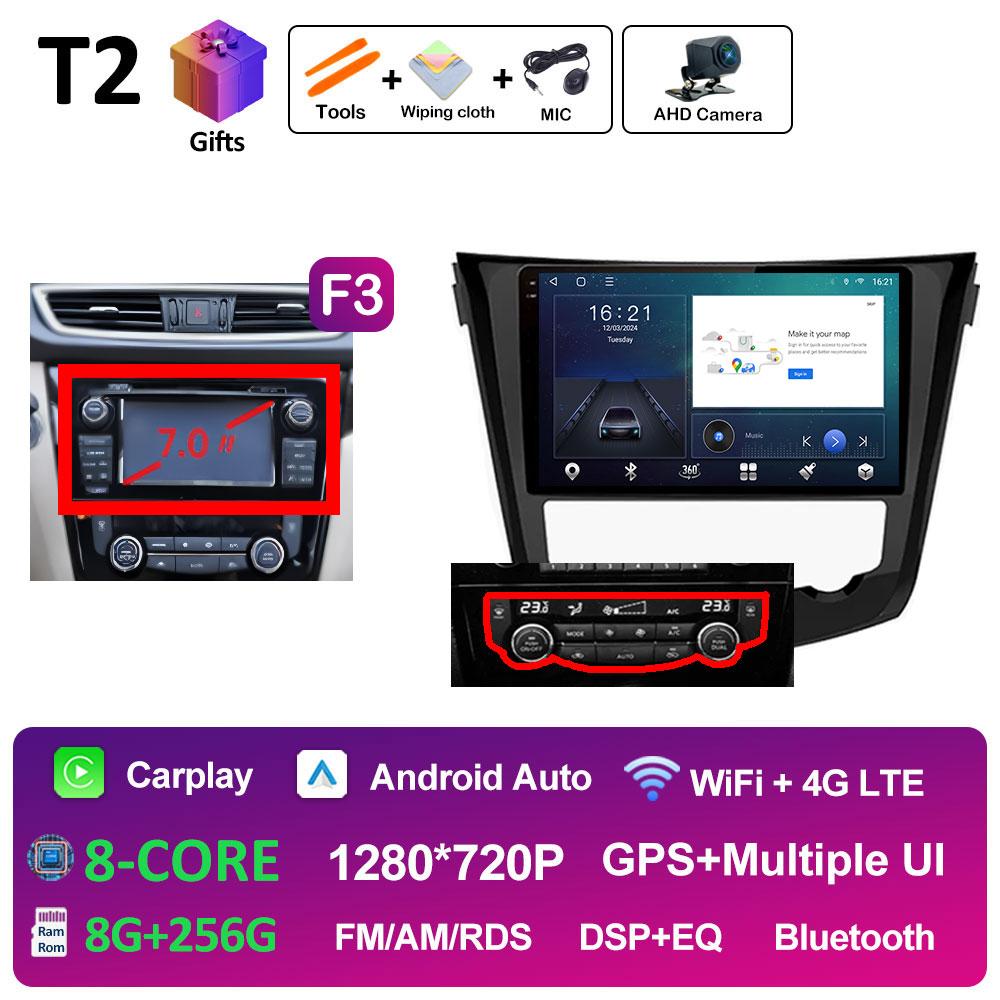 For Nissan Qashqai J11 Nissan X trail T32 2014 2015 2016 2017 Car Multimedia Audio Player Smart System GPS Navi QLED IPS Screen
