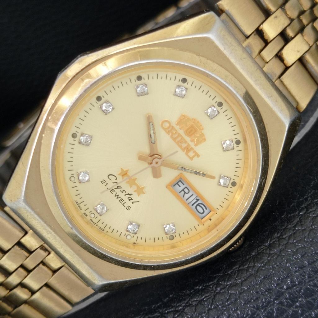 ОРИГИНАЛЬНЫЕ ВИНТАЖНЫЕ ЯПОНСКИЕ МУЖСКИЕ ЧАСЫ ORIENT CRYSTAL 59941 a703617-1