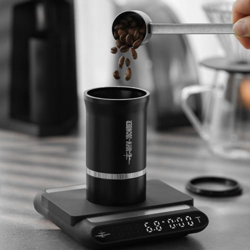 MHW-3BOMBER Coffee Sieve, Coffee Powder Filter with 5 Meshes, Holds Up To 60g, Magnetic Container, Espresso Dosing Cup, Coffee Filter, Powder Shaker (