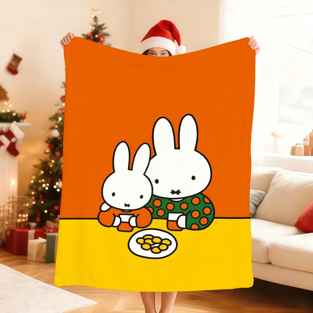Kawaii M-MiffyS Blanket Soft Throw Blanket for Home Bedroom Bed Sofa Picnic Travel Office Rest Cover Blanket Gift