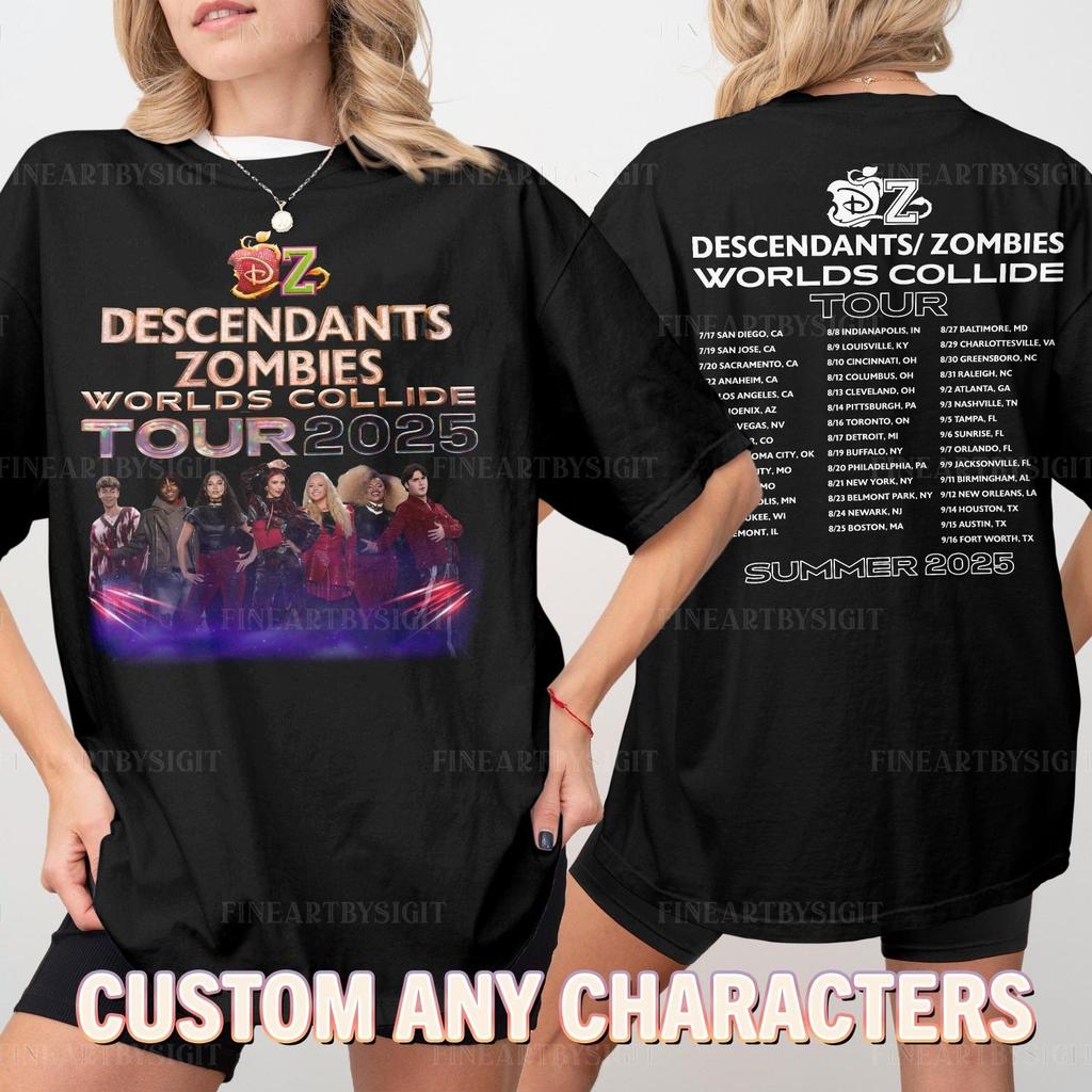 Comfort Colors Potomci Zombie Světy se srazí Tour 2025 Sladěné tričko