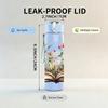 1PC Open Book Wildflower Bouquet 750ml Color Plastic Sports Water Bottle Leakproof Flip Straw Lid Suitable for Sports Office Home Use