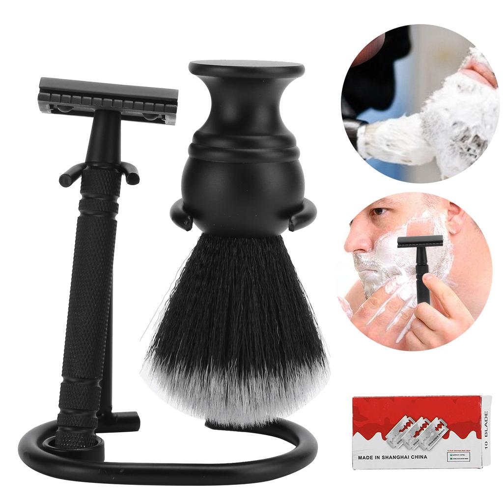 Shaving Brush Razor Shaving Rack Razor Blade Men Shaving Set for Salon Family