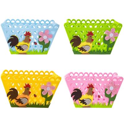 Colorful Rooster Holiday Gift Bag Fun Storage Basket for Eggs and Candy Perfectly for Holiday Party Supplies