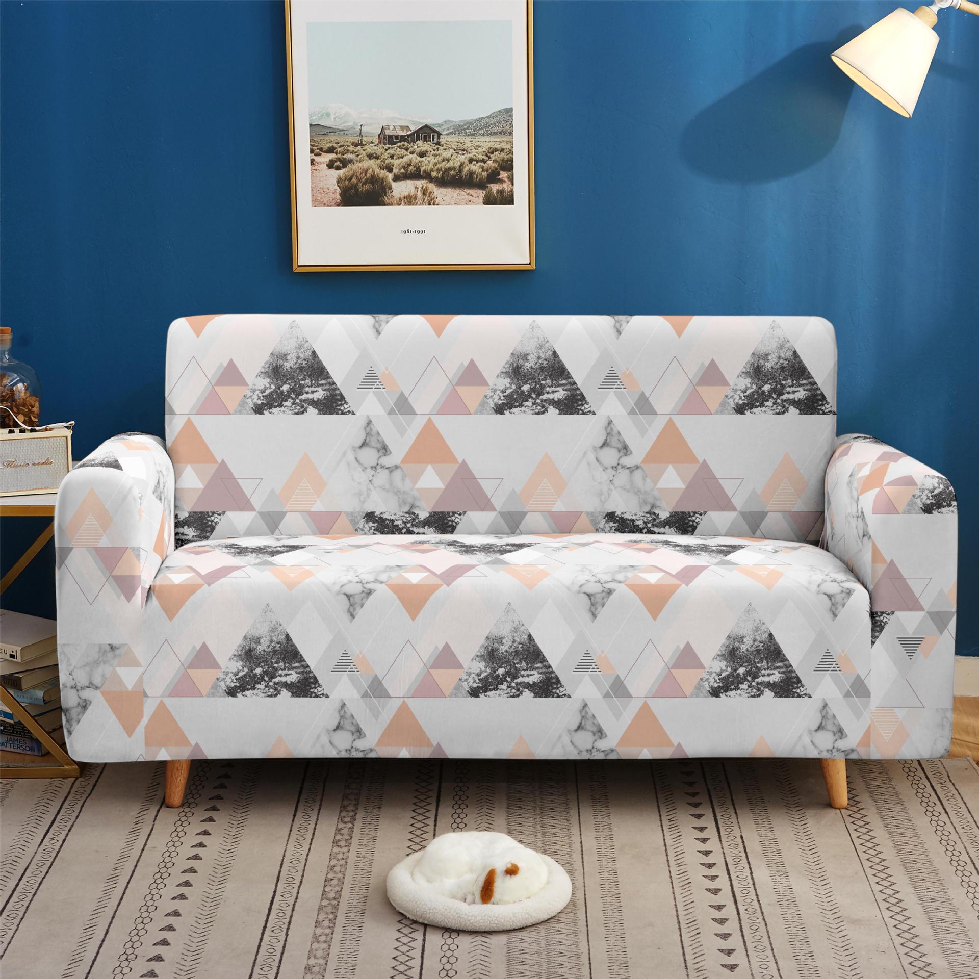 Geometric Pattern Plant Universal Elastic Sofa Cover All-Inclusive Four-Season Universal Combination Sofa Cover Full Cover 90 * 140cm one seat