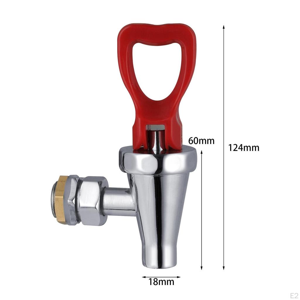 Getränkespender Wasserhahn Getränke Wasserhahn Rostfrei Rot Griff Langlebig mit Dichtungen Ausguss für Getränk
