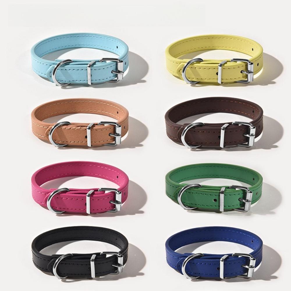Pet Collar Large Dog Chain Waterproof and Abrasion Resistant Dog Cat Collar PU Leather Small and Medium Dog Collar Collar