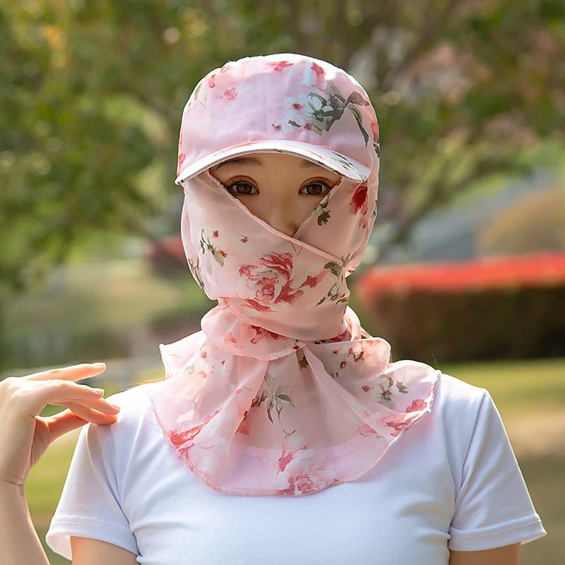 New summer outdoor tea picking sun hat women's face protection neck protection sun protection mask hat integrated neck protection sun hat women