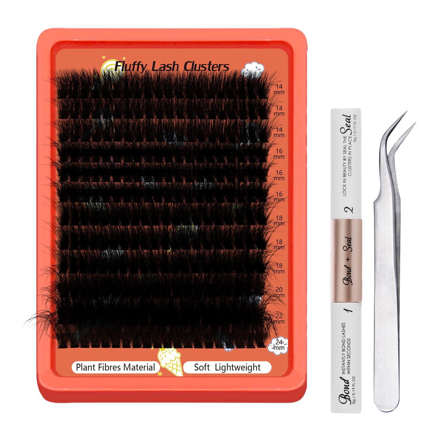 

240 Пучков 3D Пушистых Ресниц из Искусственной Норки Большой Емкости - 80D/100D Сегментированные Стерео Ресницы для Самостоятельного Наращивания. 14-24mm Mixed Length