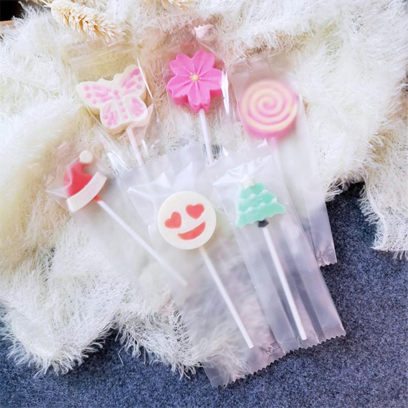 50/100pcs Transparent Frosted Package Handmade Lollipop Packaging Machine Sealing Candy Sugar Bags