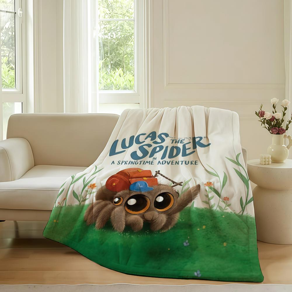 Coperta carina a cartoni animati L-Lucas il R-Ragno per Divano Ufficio Letto Aereo Viaggio Dormire Leggere Rilassarsi Campeggio Morbida e Calda
