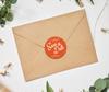 Darling Souvenir DIY 45 Pcs Dark Brown Leaf Vines Save The Date Stickers Round Envelope Seal-1.6