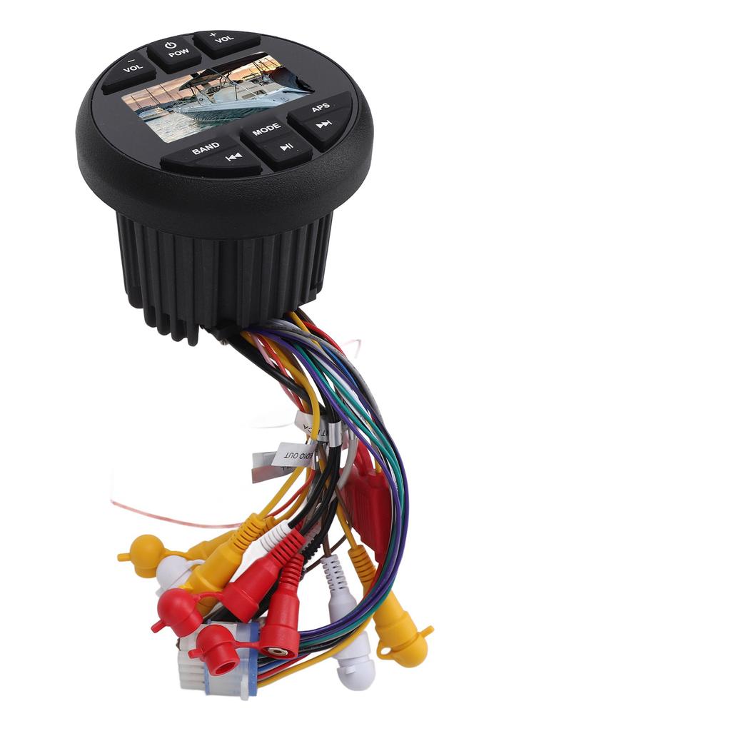 Marine Digital Media Receiver 3in TFT Screen Bluetooth IPX6 Waterproof Gauge MP3 Player for Boat Yacht RV