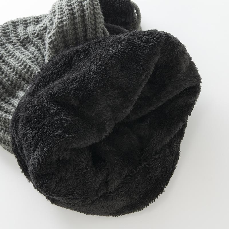 Women's Pullover Stripe One Piece Plush Thickened Riding Ear Protector Knitted Warm Hat