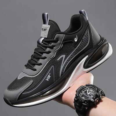 New Non-slip Sneakers Men's Versatile Breathable Lightweight Casual Mesh Men's Shoes Soft-soled Running Trendy Shoes