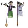 Premium Halloween Decoration Materials Animated Witch Decoration, Sound Activated Lighted Haunted House Prop, Hanging Ornament Creepy Flying