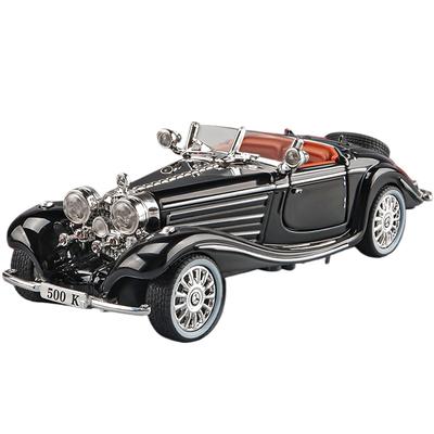 1/32 Scale Mercedes Benz 500K 1936 Alloy Metal Diecast Model Car Sound and Light Outdoor Decoration Trendy Ornaments Gift for Friend