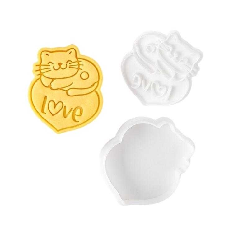 Cookie Molds Cat Shaped Valentine's Day Cookie Cutters Easy to Use Baking Gadget