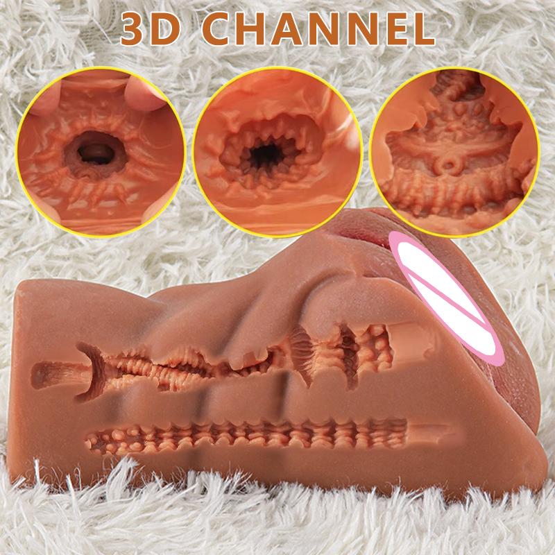 18 Sex Toy Masturbator for Man Pocket Pusssy Silicone Brown Vaginal Realistic Vagina Vacuum Suction Penis Massager Sex Shop