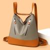 Women's Fashion Shoulder Bag with Dual Zip Pockets – Color Block Tote for Daily Use, Work, and Casual Outings