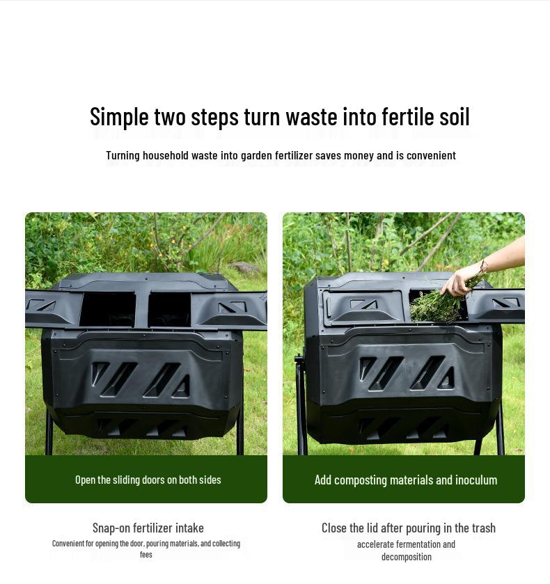 Outdoor Composting Bin: Garden Leaf & Kitchen Waste Organic Fermenter