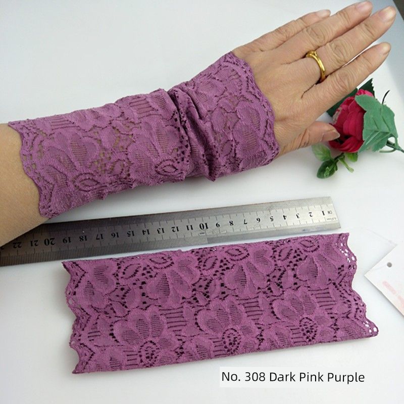 

Кружевные женские перчатки до запястья Huixintang для весны и осени Dark pink purple M