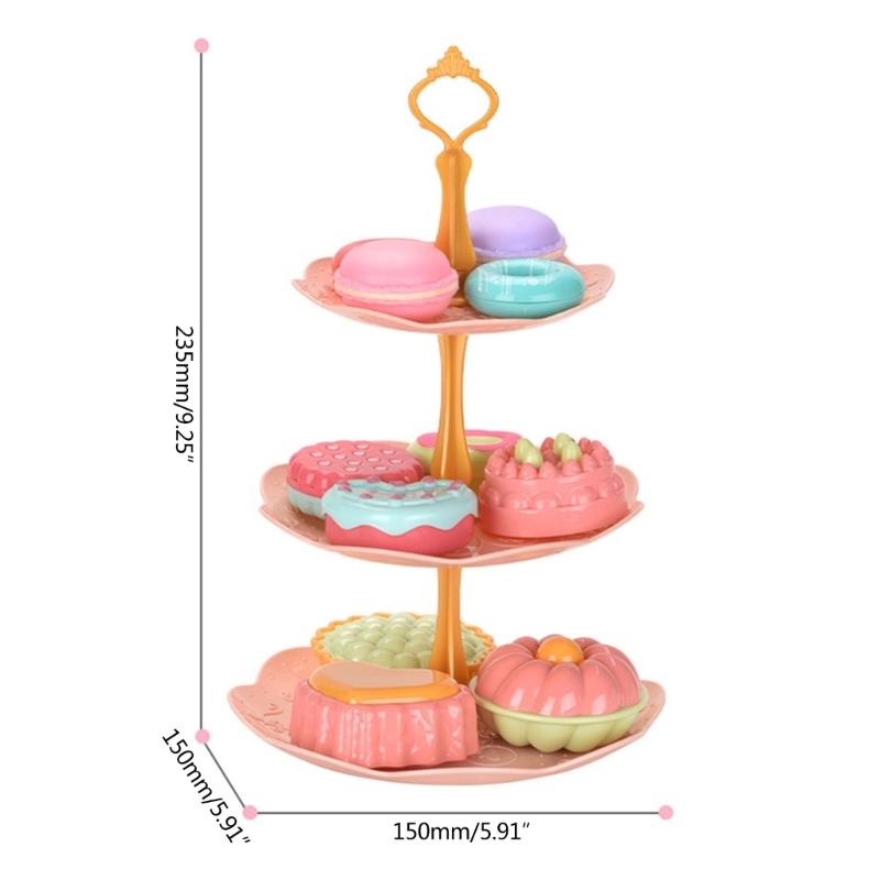 Teas Set for Little Girls 36Pcs Teas Party Pretend for Play Afternoon Teas Playset with Plastics Pot Cups Spoons Dessert