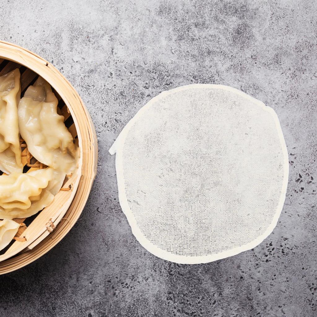 Steamer Pad for Cooking 20Pcs Cotton Round Mats Non Stick Breathable Steamer Clothe for Dumplings Dim Sum