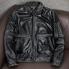 Vintage American Distressed Pilot Flight Jacket Genuine Leather Coat Mens Big Size Outerwear