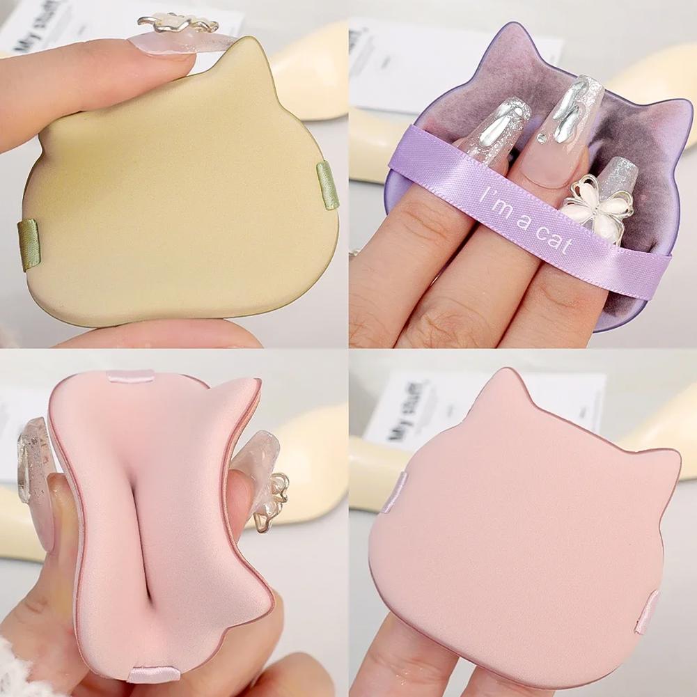 Cute Cat Makeup Puff Air Cushion Powder Puff Hydrophilic Non-latex Facial Face Body Powder Foundation Puff Sponges Wet Dry Use Makeup Tool