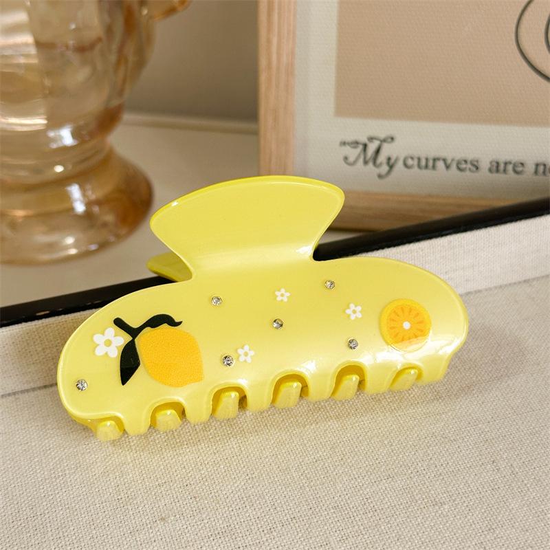 

Vibrant Lemon Daisy Hair Clamp 3D Floral Fruit Embellishment Headwear For Cheerful Bright Look Sunshine Yellow Hair Accessory XXS оранжевый