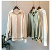 Women's Long Sleeve Satin Shirt Spring Summer Sun Protection Versatile Drape Retro Hong Kong Style Blouse Top