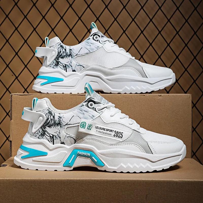 Trendy Sports Shoes For Teens New Arrival Spring 2025 Breathable Running Shoes With Thick Sole For Men Casual Athletic Shoes