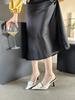 fashion Pointed Toe Women Sandals 2024 New Arrivals Fashion Outside Back Strap Thin High Heels 2024 New Arrivals Party Pumps Black White