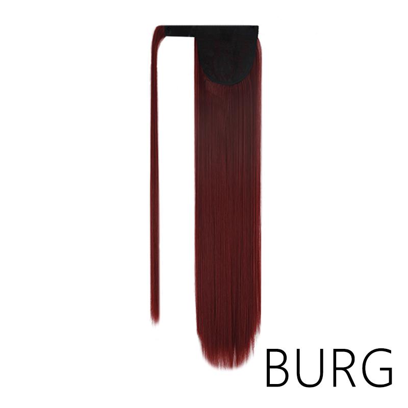 MERISIHAIR Women Long Straight Ponytail Wig Black Brown Synthetic High Temperature Fiber Ponytail Hair Extensions Daily Use