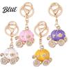 Girlfriend Keychain Gift Pendant Sparkling Rhinestones Pumpkin Carriage Shape Charm