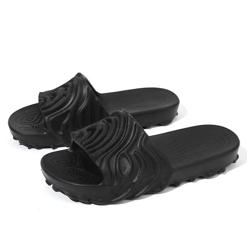 Fashion Beach Men's Shoe Indoor Walk Around Home Slides Soft Platform Sabot House Light Fingerprint Cheap Shoes Liquidation Male Slipper