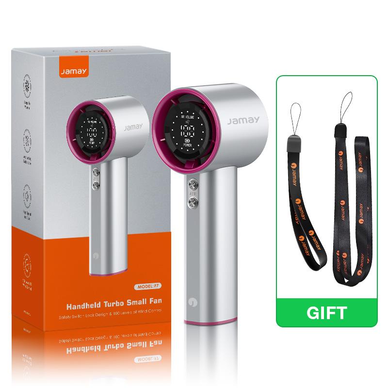 

JAMAY 2025 Newest 100-Speed Adjustable Handheld Fan 12000 RPM Long Battery Life Outdoor Travel Fan Summer Home Cooling Tools серый