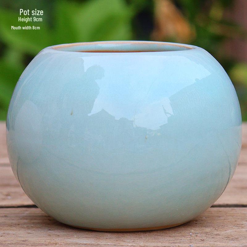 Handmade Retro Zisha Ceramic Pot for Succulents, Orchid, and Asparagus - Breathable Small Flower Pot