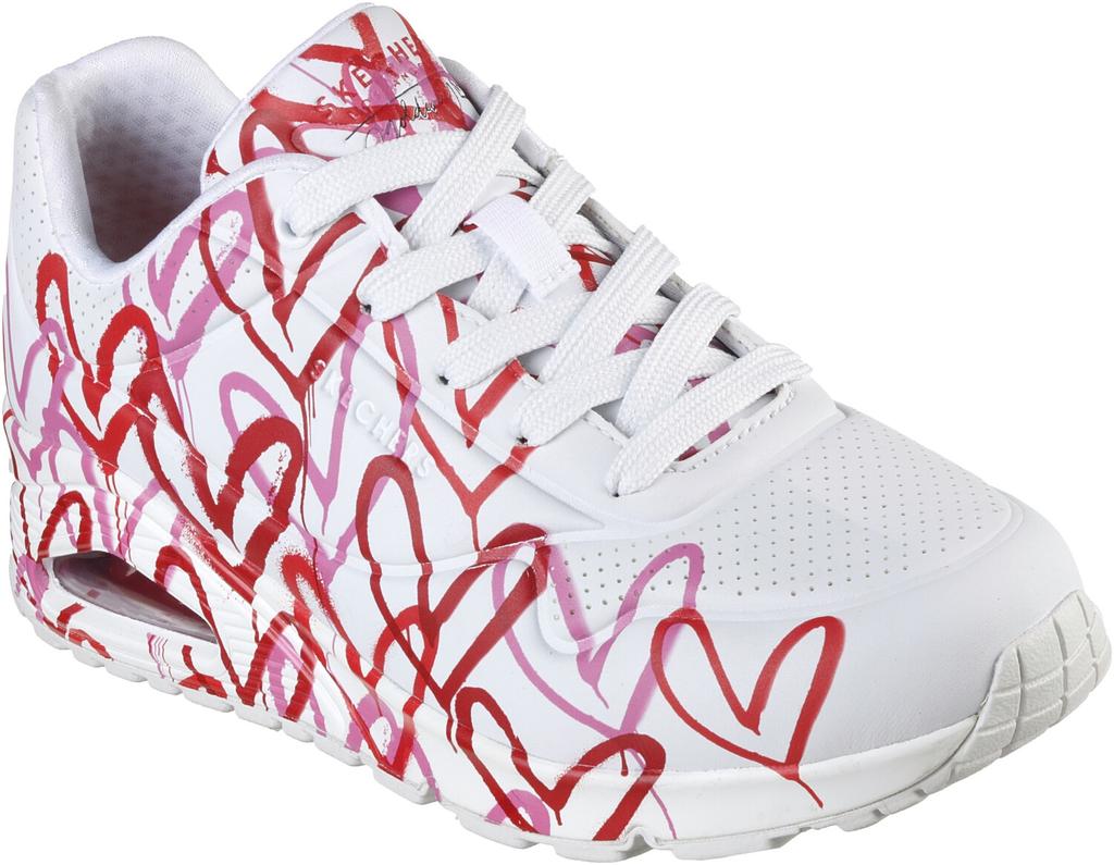 Кроссовки Skechers x JGoldcrown: Uno - Spread the Love Uno Spread the Love (155507) белый/розовый