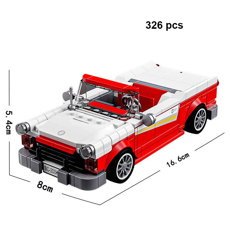 Technical Car Speed  Racing Vintage Car Building Blocks Sports City Vehicle Car Garage Off-road MOC Creative Toys