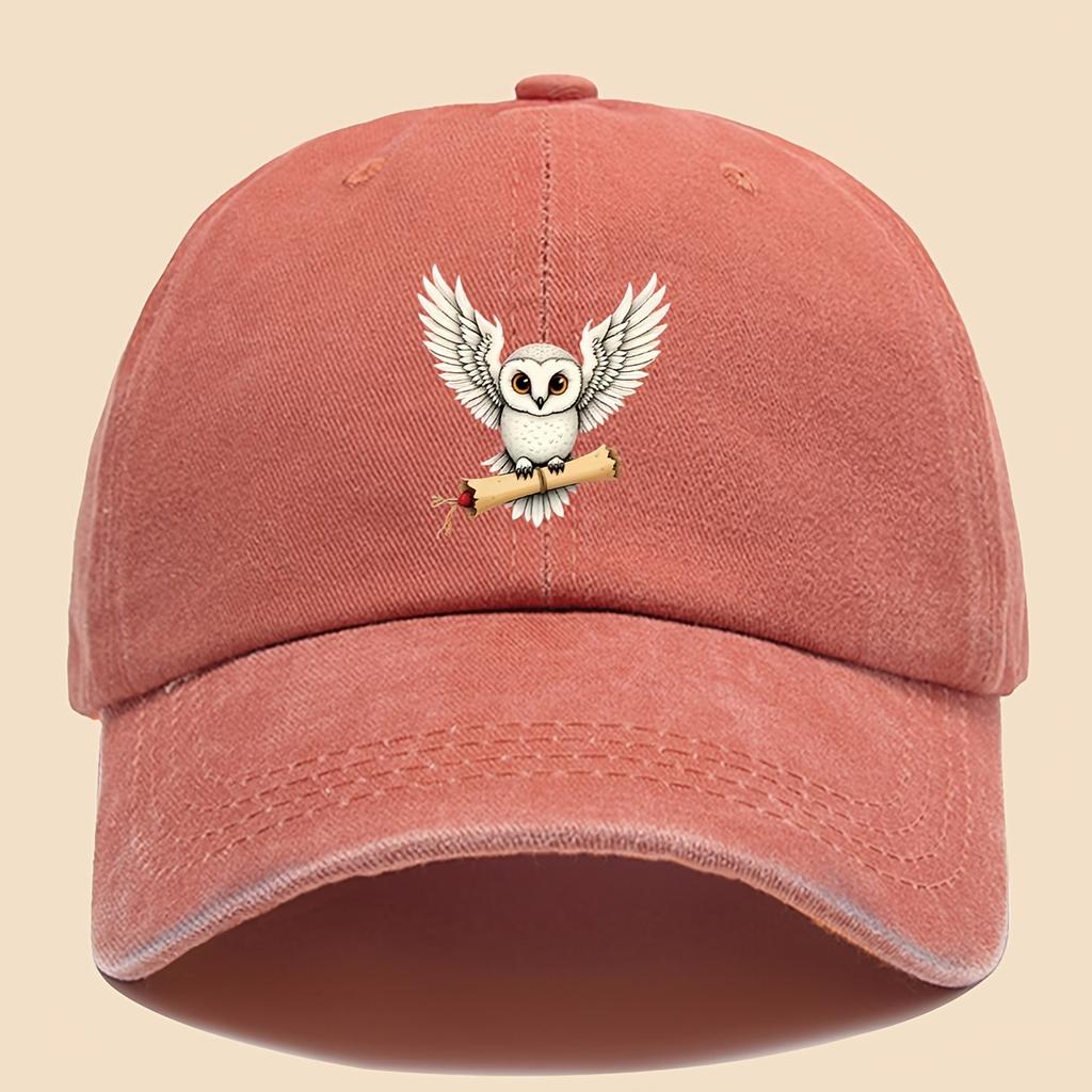 Cartoon Owl Illustration Printed Baseball Cap Fashionable Personalized Versatile Outdoor Fishing Hat