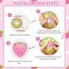 Handheld Paper Lantern 3D Pink Hanging Lantern Ball Strawberry Lantern  DIY Kindergarten